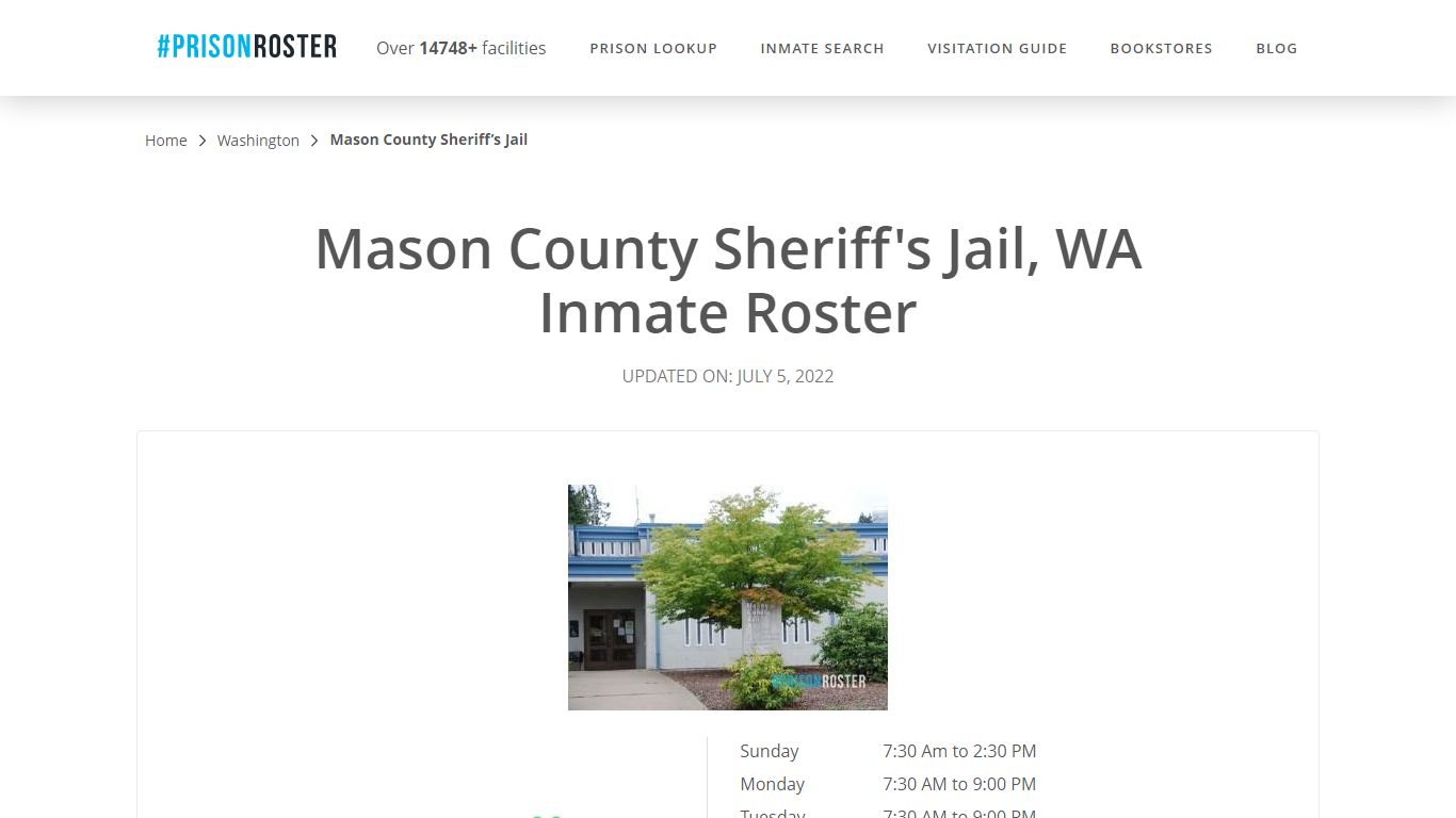 Mason County Sheriff's Jail, WA Inmate Roster